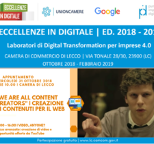 ECCELLENZE IN DIGITALE 2018-2019 | 2° APPUNTAMENTO: “WE ARE ALL CONTENT CREATORS” – 31 OTTOBRE 2018, ORE 10.00